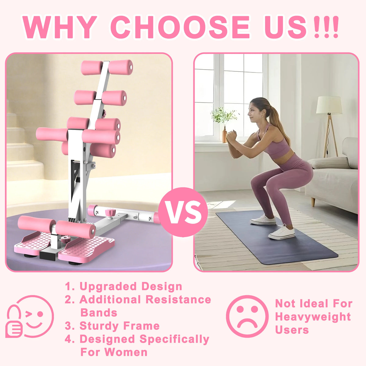 Deep Squat Machine with Resistance Bands, Glute & Core Trainer for Home Gym, Apartment & Office, Squat Assist Equipment