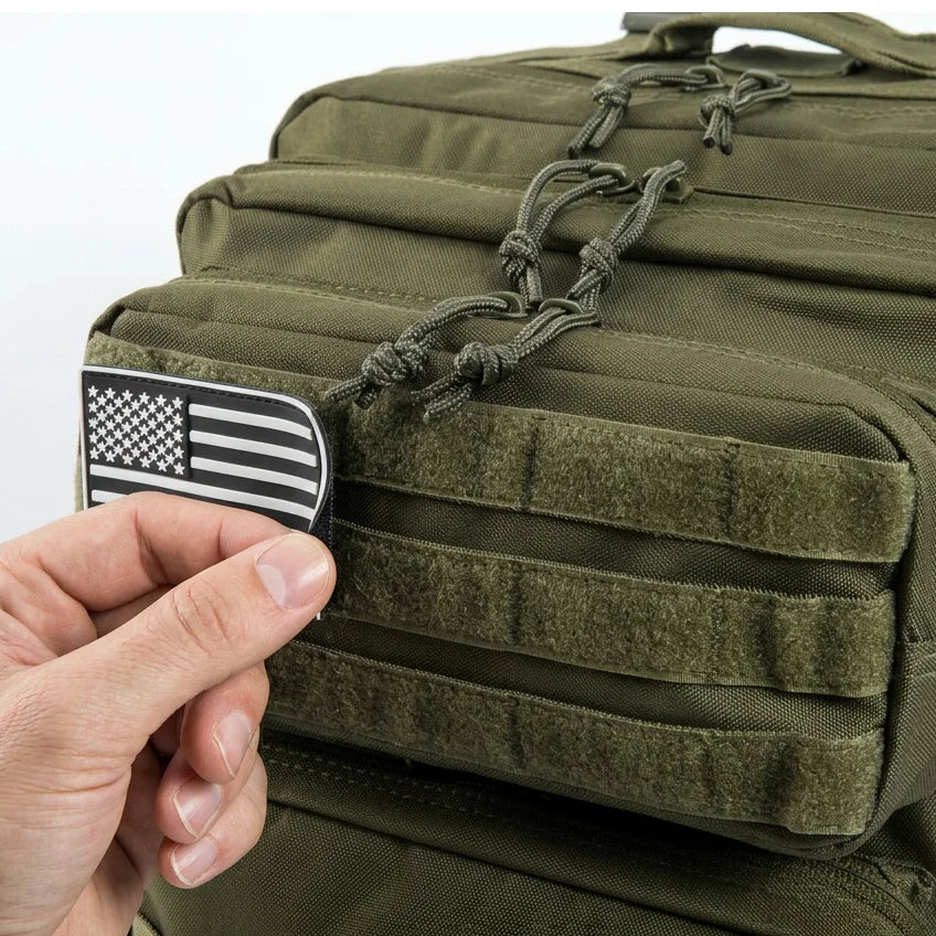45L Tactical Fishing Tackle Backpack Molle Large Capacity Multi Pocket Storage Bag Durable Wear Resistant Outdoor Fishing Gear Bag Heavy Duty Rucksack For Men Angling Sea Fishing Bank Fishing Camping Hiking Daily Carry Luggag