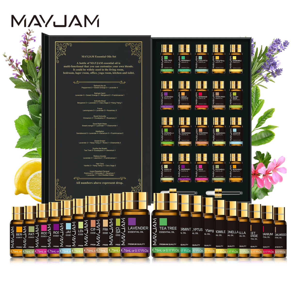 MAYJAM Premium Pure Essential Oil Collection For Home Aromatherapy