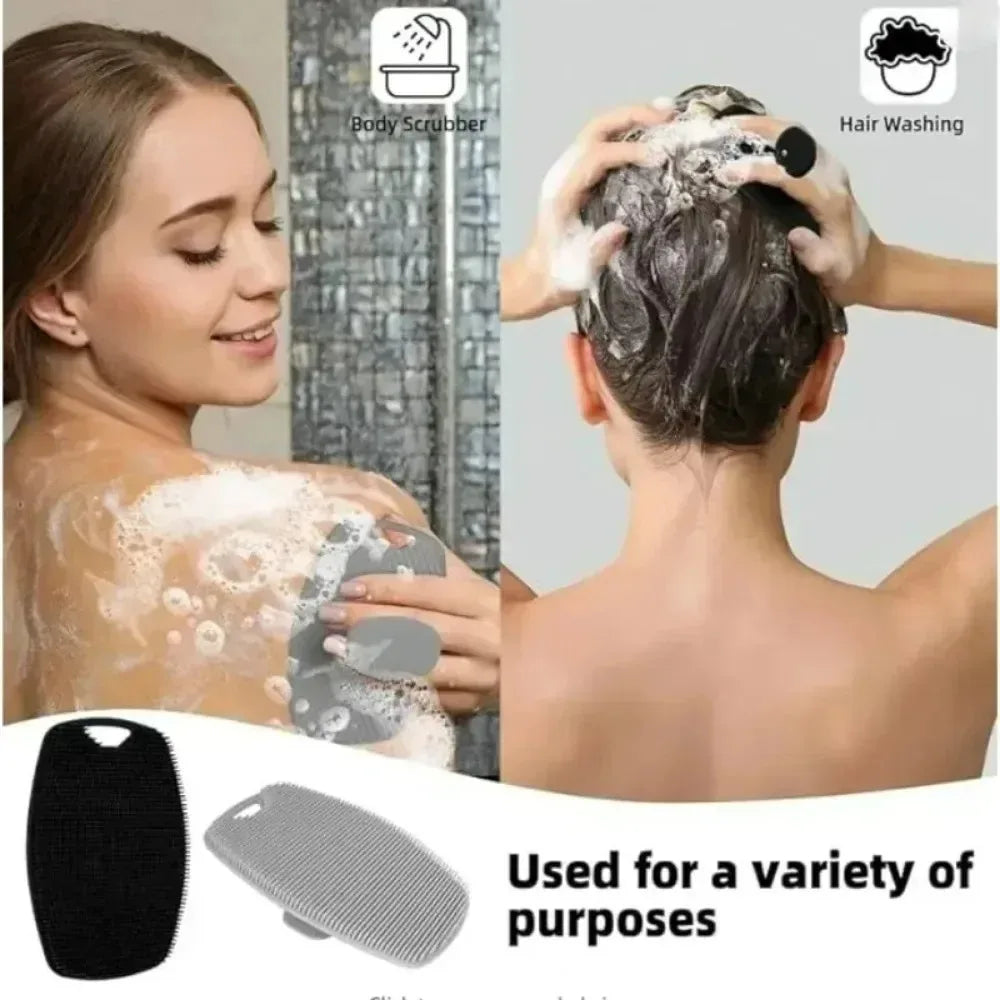 Silicone Exfoliating Body Scrub Brush With Comfortable No Slip Handle