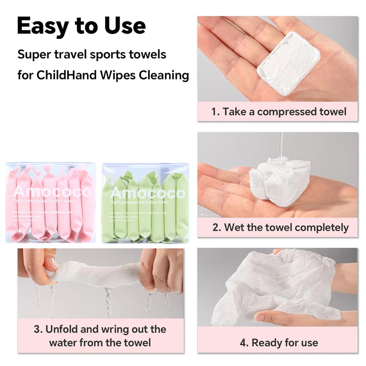 Amococo Gentle Foaming Facial Cleanser With Compressed Towels