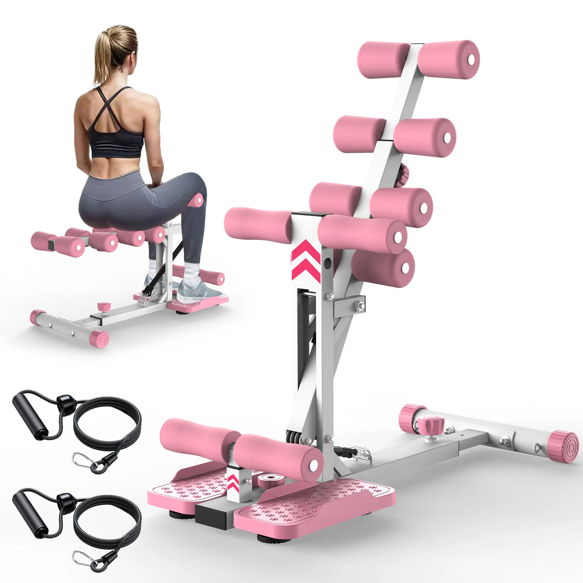 Deep Squat Machine with Resistance Bands, Glute & Core Trainer for Home Gym, Apartment & Office, Squat Assist Equipment