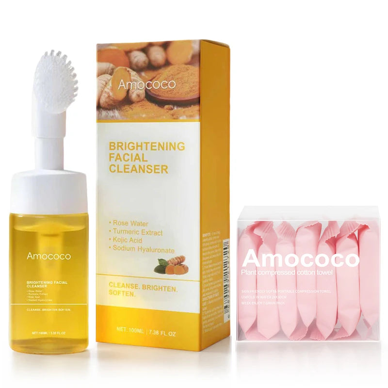 Amococo Gentle Foaming Facial Cleanser With Compressed Towels