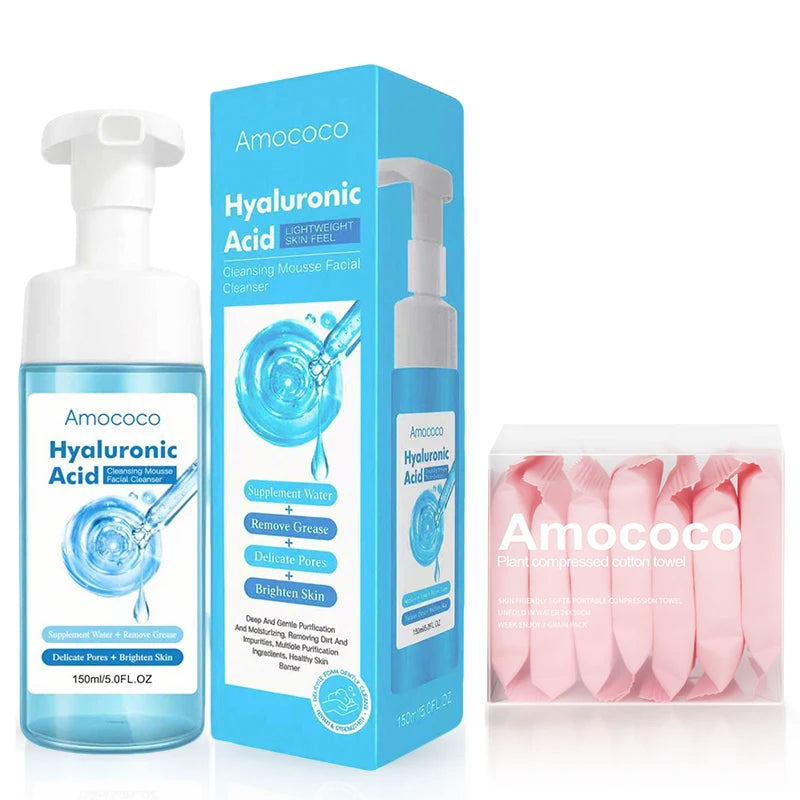Amococo Gentle Foaming Facial Cleanser With Compressed Towels