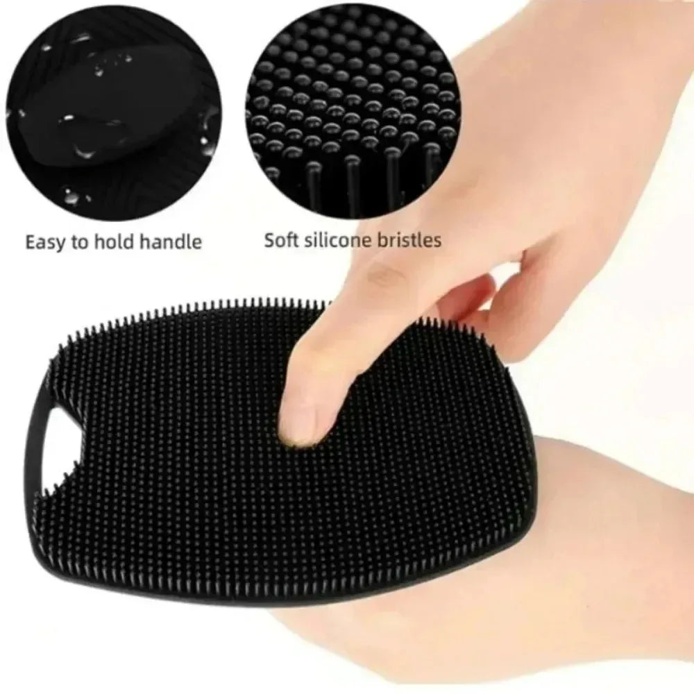 Silicone Exfoliating Body Scrub Brush With Comfortable No Slip Handle