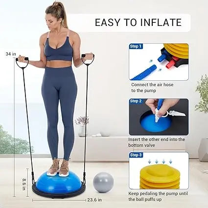 Non Slip Half Balance Ball Exercise Trainer For Pilates Workout