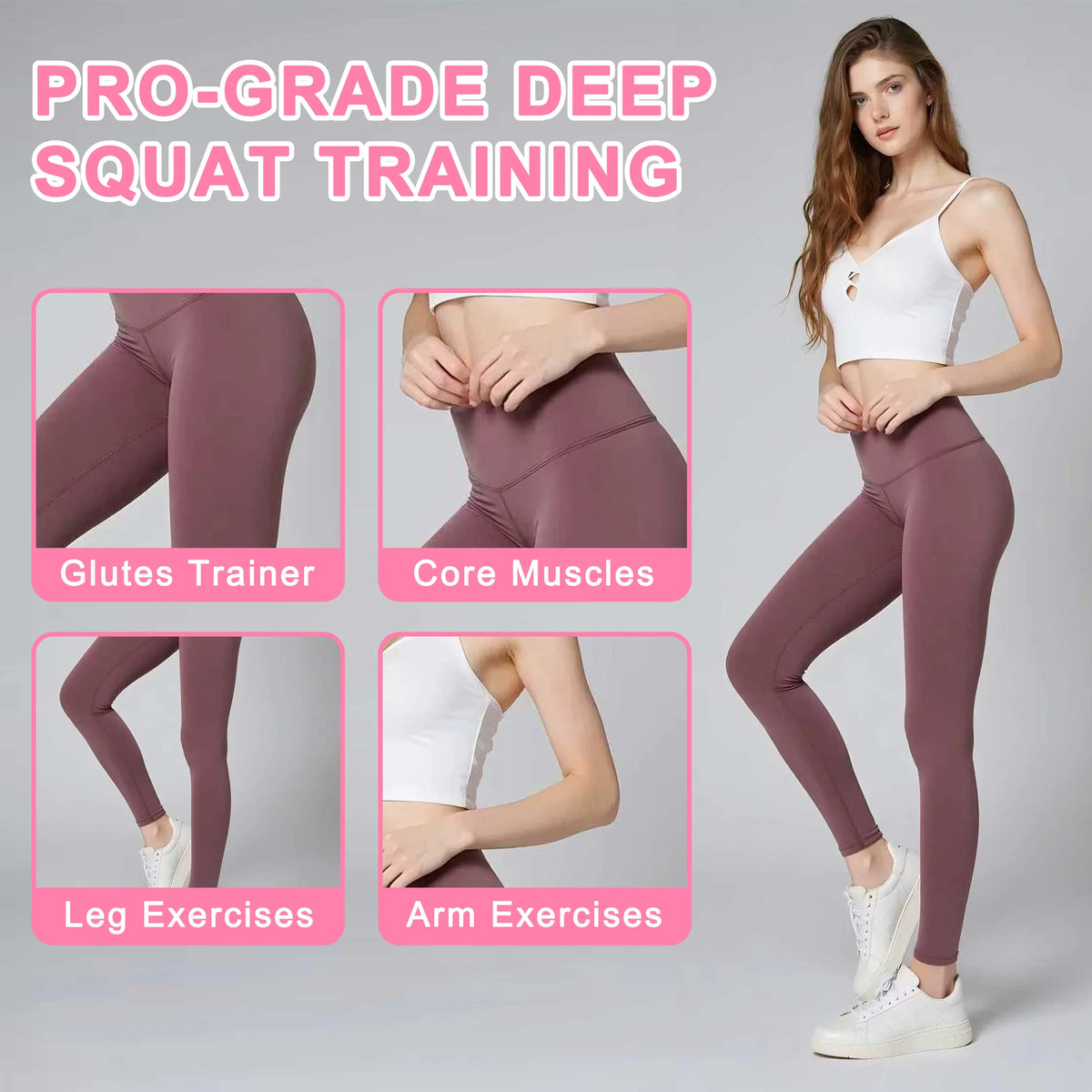 Deep Squat Machine with Resistance Bands, Glute & Core Trainer for Home Gym, Apartment & Office, Squat Assist Equipment